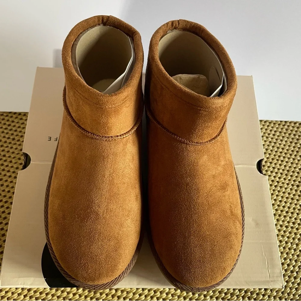 NEW Boots Winter Cierra Mini Platform Chestnut Women’s Size 8.5 Cozy Fall Warm